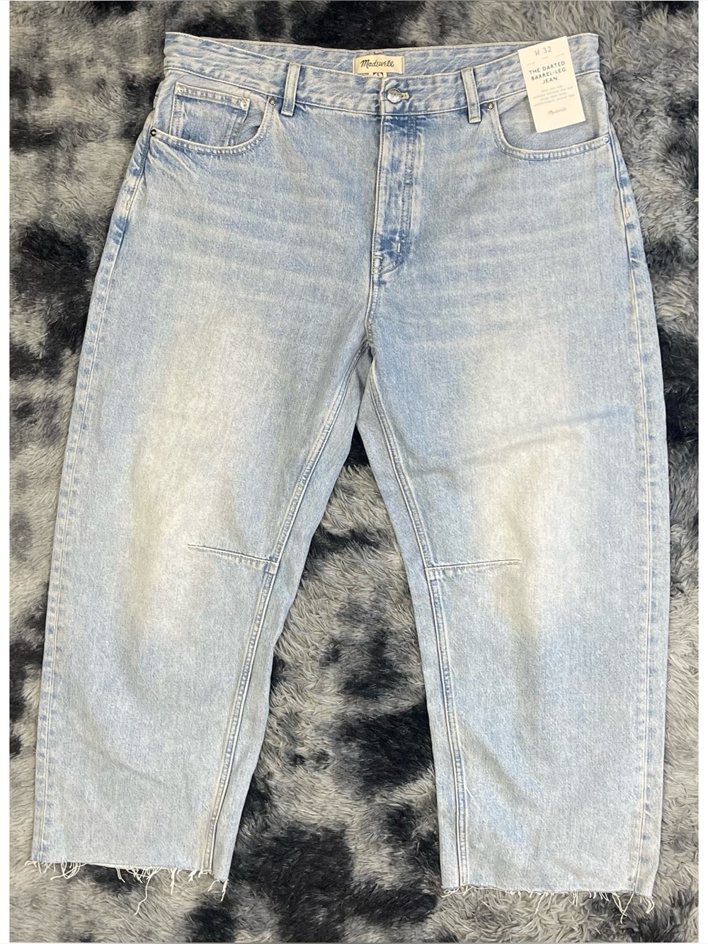 NWT Madewell Darted Barrel-Leg Light Washed Jeans